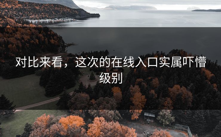 对比来看，这次的在线入口实属吓懵级别
